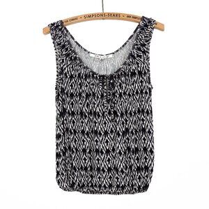 Max Studio Womens Black Pattern Tank Top XS